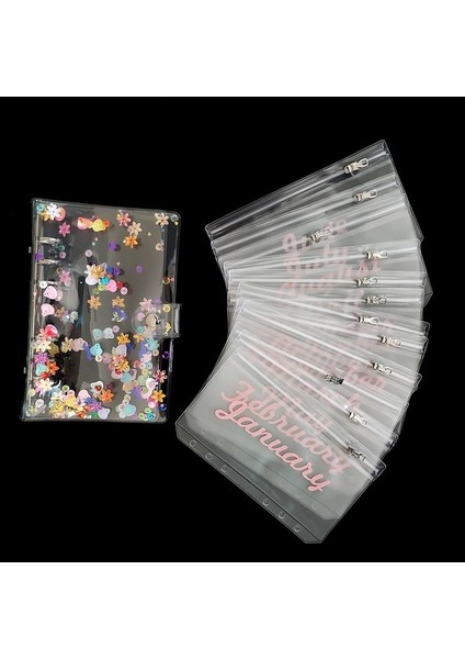Tam Set C A6 Skysonıc A6 Gevşek Yaprak Aylık Fermuarlı Çanta Nakit Bütçe Zarf Bağlayıcı Bilet Makbuz Saklama Çantası Varlık Yönetimi Hediye Seti (Yurt Dışından)