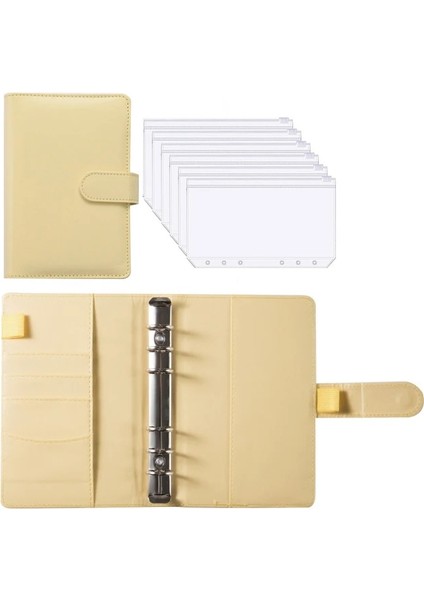 Altın A6 Dıy Pu Deri Defter Bağlayıcı Bütçe Haftalık Planlayıcısı Organizatör 6 Halka Bağlayıcı Kapak Gider Bütçe Sayfaları Pvc Not Defteri Kapağı (Yurt Dışından)