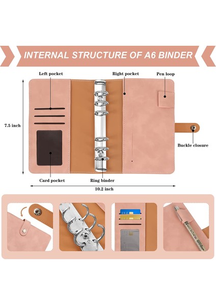 Altın A6 Dıy Pu Deri Defter Bağlayıcı Bütçe Haftalık Planlayıcısı Organizatör 6 Halka Bağlayıcı Kapak Gider Bütçe Sayfaları Pvc Not Defteri Kapağı (Yurt Dışından) modelleri