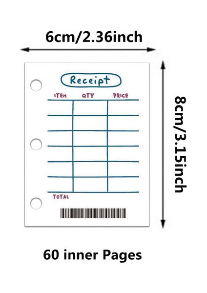 Makbuz 3 Delikli Gevşek Yaprak Spiral Defter Iç Dolum Mini Defter Ekleme Kağıdı Iç Çekirdek Izgara Günlük Aylık Planlayıcı Için Haftalık Plan (Yurt Dışından)