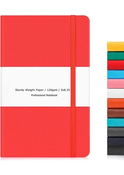 Noktalı Kırmızı A5 Defter Dergisi Sert Kapak, Çizgili/boş/noktalı Ince Iç Cepli Premium Kalın Kağıt, Günlük Yazmak Için Suni Deri (Yurt Dışından)