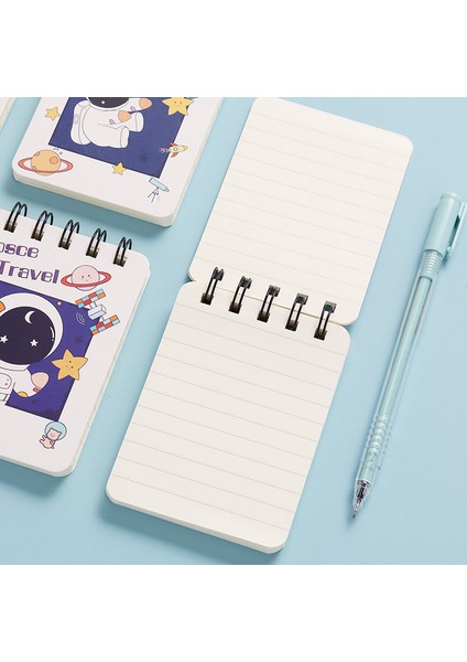 C Rastgele Bir 80 Sayfa Sevimli Bobin Dizüstü Karikatür Astronot Mini Cep Defterler Taşınabilir Bobin Günlüğü Kawaii Not Defteri Kore Kırtasiye (Yurt Dışından)