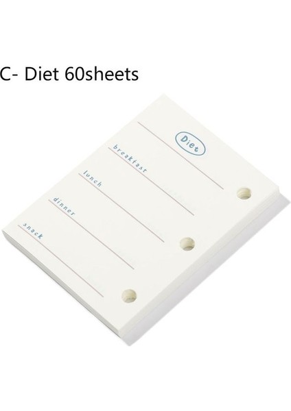 C-Diet 60 Sayfa Mini Dosya Klasörü 3 Delik Gevşek Yaprak Dolum Defter Kapağı El Hesabı Günlüğü Halka Bağlayıcı Iç Sayfalar Günlüğü Kitap (Yurt Dışından)