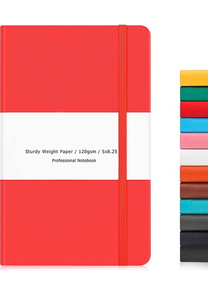 Boş Kırmızı A6 Defter Dergisi Sert Kapak, Çizgili/boş/noktalı Ince Iç Cepli Premium Kalın Kağıt, Günlük Yazma Için Suni Deri (Yurt Dışından)
