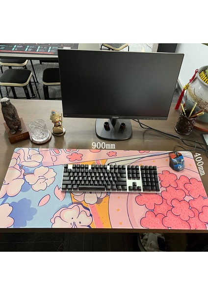 CN025648 900X400X3MM Büyük Anime Pembe Mousepad Gamer Sevimli Kawaii Xxl Oyun Mouse Pad Kauçuk Otaku Kilitleme Kenar Büyük Moda Dizüstü Dizüstü Danışma Mat (Yurt Dışından) fırsatları