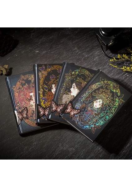 Stil 3 A5 Yaldız Kapağı 128 Sayfa Yüksek Kaliteli Iç Sayfa 3D Kapak Sayfası Retro Avrupa Tarzı Gotik Tarzı Tam Renkli Sayfa Defter (Yurt Dışından)