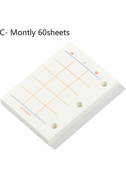 C-Aylık 60 Sayfa Mini Dosya Klasörü 3 Delik Gevşek Yaprak Dolum Defter Kapağı El Hesabı Günlüğü Halka Bağlayıcı Iç Sayfalar Günlüğü Kitap (Yurt Dışından)