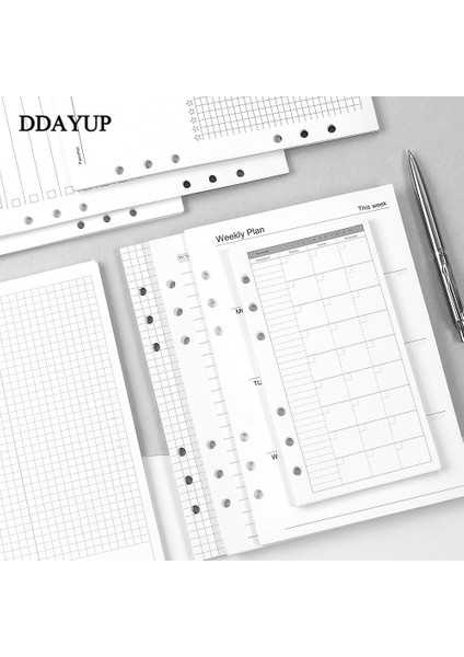 Style2 A6 A5 A6 Gevşek Yaprak Defter Dolum Spiral Ciltleyici Iç Sayfa Günlüğü Haftalık Aylık Planlayıcı Yapılacaklar Listesi Çizgi Nokta Izgara Iç Kağıt (Yurt Dışından) fırsatları
