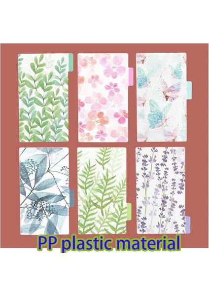 Pembe Kiraz Pp A7 6 Delik 2 Paket Üst Yan Planlayıcı Günlük Bölücüler A5 A6 A7 B5 A4, Siyah Kraft Beyaz Dizin Ayırıcı Kağıt Kontrol Paneli (Yurt Dışından)