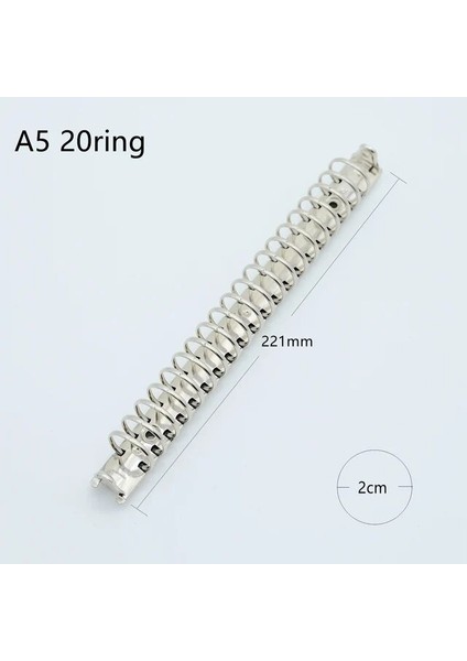 A5 20 Yüzük A4 B5 A5 A6 A7 B7 Gevşek Yaprak Spiral Defter Metal Klip Halka Bağlayıcı 1.5/2/3cm Çap Dıy Dolgu Kağıdı Depolama Klasörü Aksesuarları (Yurt Dışından)