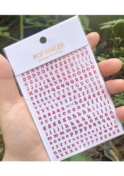 WG331LSLV Yeni Roman 26 Ingilizce Alfabe Numarası 3D Kendinden Yapışkanlı Nail Art Çıkartma Kelime Küçük Harf Tırnak Dövmeler Süslü Çıkartmalar (Yurt Dışından)