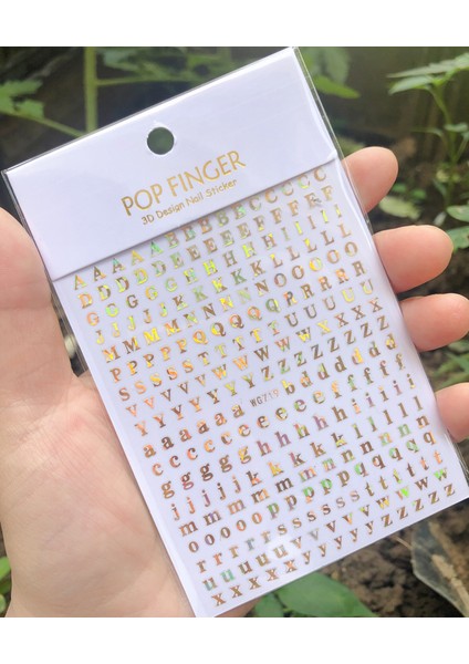 WG331LSLV Yeni Roman 26 Ingilizce Alfabe Numarası 3D Kendinden Yapışkanlı Nail Art Çıkartma Kelime Küçük Harf Tırnak Dövmeler Süslü Çıkartmalar (Yurt Dışından)