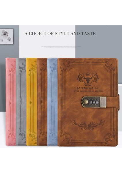 Gri A5 A5 200 Sayfa Retro Şifre Kitap Kilitli Günlüğü Kalınlaşmış Yaratıcı El Defter Öğrenci Not Defteri Kırtasiye Dizüstü Bağlayıcı (Yurt Dışından)