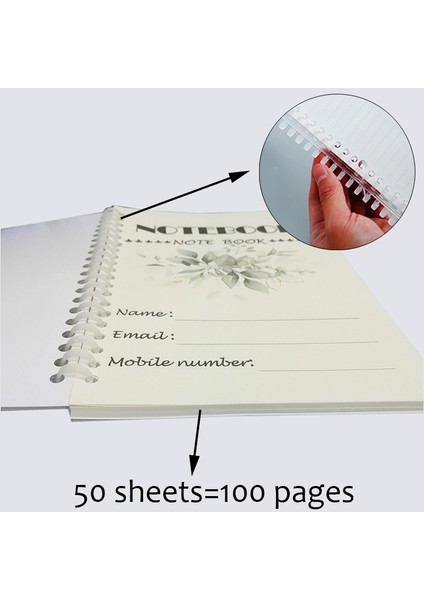 H Ilk Alfabe Harfleri Spiral Defter Not Defteri Yazma Pedleri Majuscule Harfler Çiçek Dekor Kişilik Adı Sanat Tasarım (Yurt Dışından)