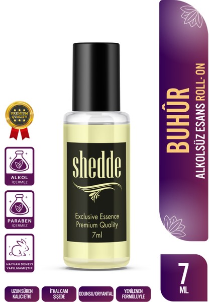 Shedde Buhur Kokulu Alkolsüz Esans 7 ml Parfüm Esansı Roll-On Edp Cep Parfüm Esansiyel Yağ