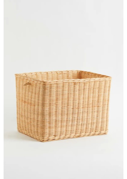 Uzun Örme Rattan Sepet. Bir Kısa Kenarı Saplı Düzenleyici 40X30X30 cm fiyatları