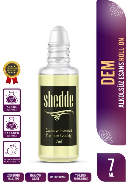 Shedde Dem Kokulu Alkolsüz Esans 7 ml Parfüm Esansı Roll-On Edp Cep Parfüm Esansiyel Yağ