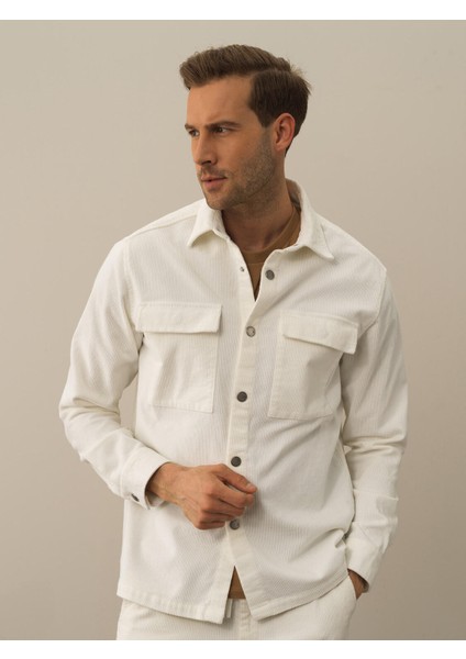 Erkek Ekru Pamuk Dokulu Regular Fit Gömlek Ceket fiyatları