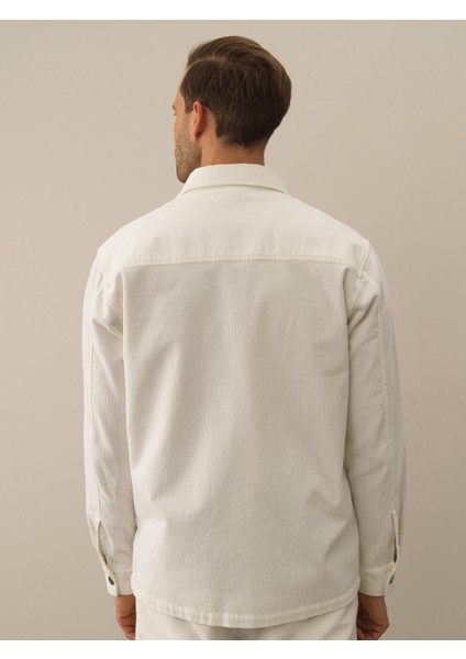 Erkek Ekru Pamuk Dokulu Regular Fit Gömlek Ceket fırsatları