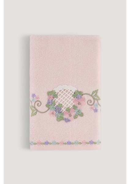 Menekse Bambu Nakıslı Havlu Pudra 50X90