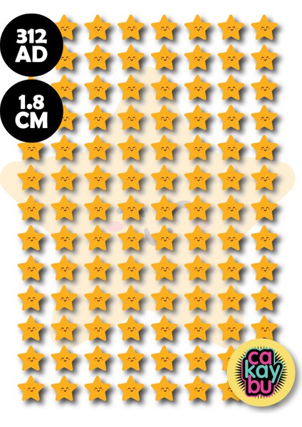 Öğretmenler Için 312 Adet Yıldız Sticker Seti 1.8 cm 3 Sayfa A4 Yırtılmaz Su Geçirmez