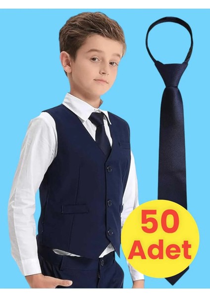 Unisex 5 - 10 Yaş Çocuk Lastikli Kravat 50 Adet