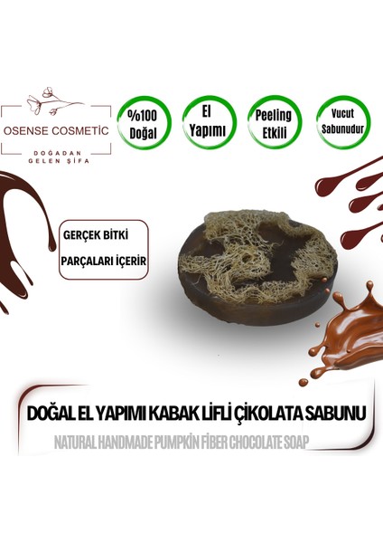 %100 Doğal El Yapımı Kabak Lifli Çikolatalı Sabun
