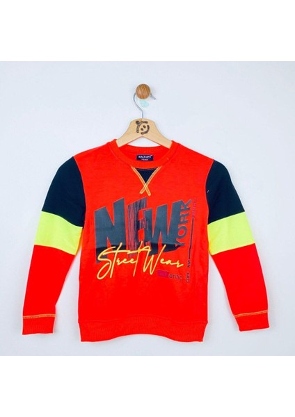 Erkek Çocuk Neon Nar Çiçeği Baskılı Sweatshirt – Pamuklu Yumuşak Kumaş, Tam Kalıp fırsatları