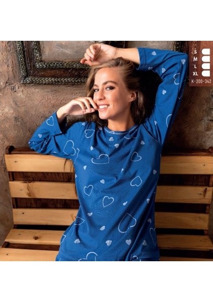 Homewear Genç Kadın Desenli Uzun Kollu Pijama Takımı ()