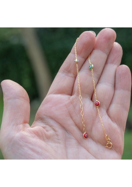 Mixli Nazar Zincir Kadın Gümüş Bileklik | 925 Ayar | Cam Göz Boncuk fiyatları