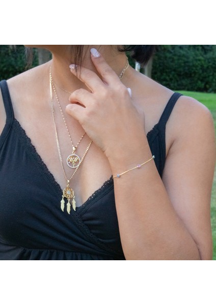 Mixli Nazar Zincir Kadın Gümüş Bileklik | 925 Ayar | Cam Göz Boncuk modelleri