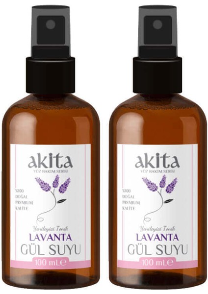 % 100 Doğal Yağı Alınmamış Lavanta Suyu Cam Şişe 2X100mL