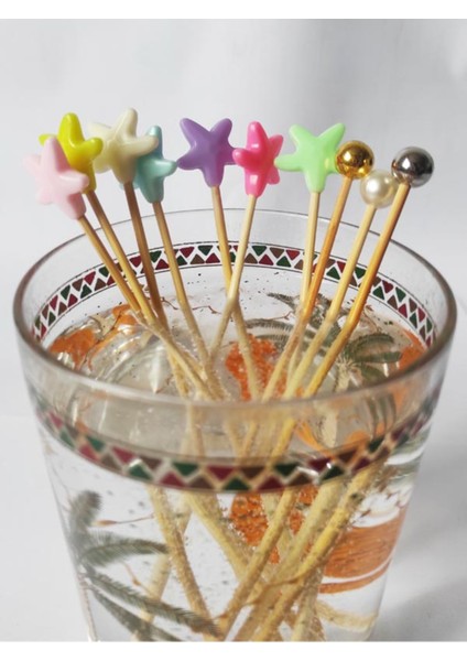 15 cm Uzun Kürdan - 30 Adet Krem Incili Pasta Kürdanı - Kokteyl Karıştırıcı - Inci 10 mm fiyatları