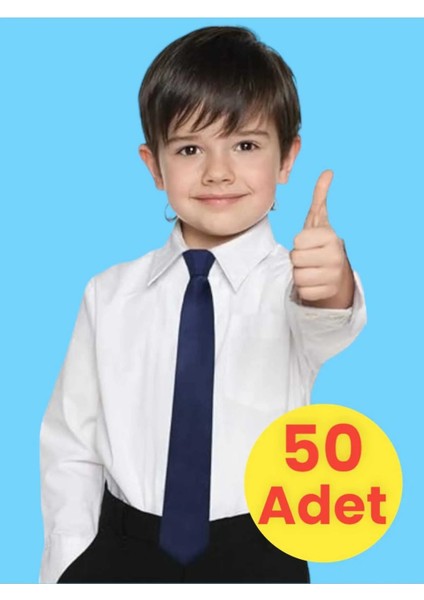 Unisex 5 - 10 Yaş Çocuk Lastikli Kravat 50 Adet