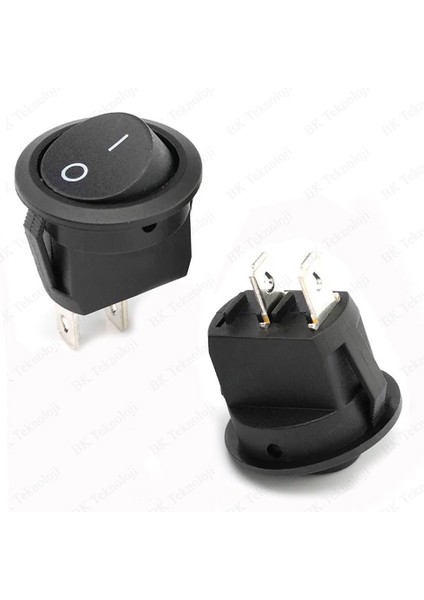 20MM Yuvarlak 2 Pin On/off Işıksız Power Anahtar 2 Adet