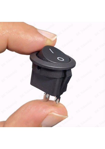 20MM Yuvarlak 2 Pin On/off Işıksız Power Anahtar 2 Adet