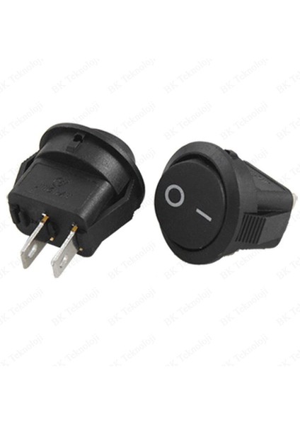 15MM Yuvarlak 2 Pin On/off Işıksız Power Anahtar 2 Adet
