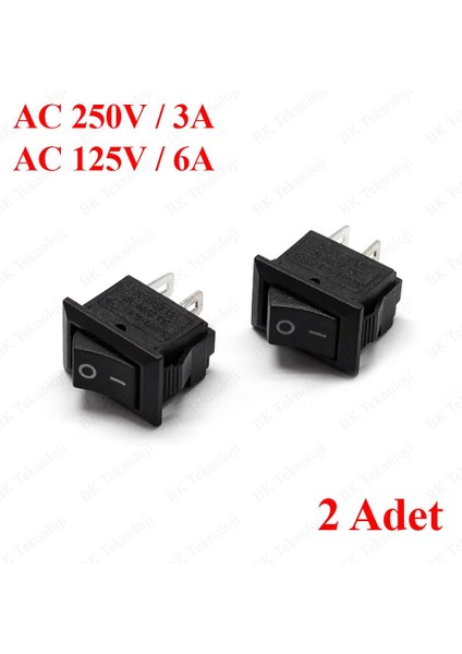 2 Pin Mini Rocker On/off Işıksız Power Anahtar