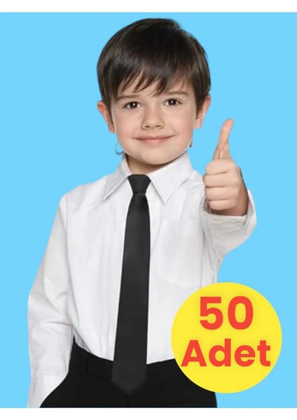 Unisex 5 - 10 Yaş Çocuk Lastikli Kravat 50 Adet