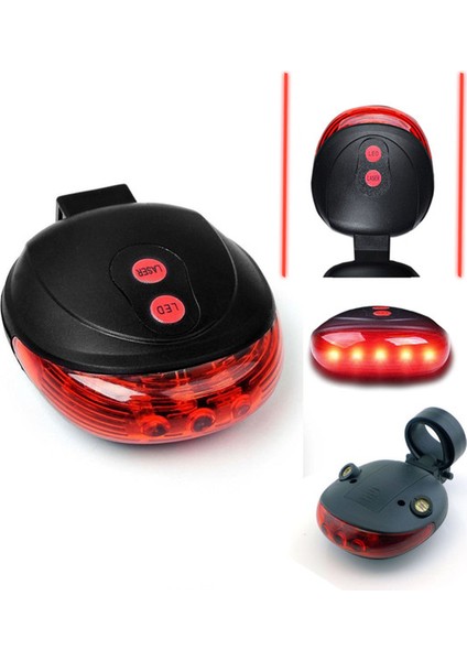 7 Fonksiyonlu Bisiklet Lambası Lazeri Arka Far Stop Led Lamba Feneri Ledli Sinyal Işık Lazer Sinyali