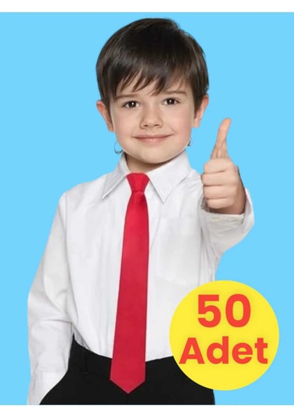 Unisex 5 - 10 Yaş Çocuk Lastikli Kravat 50 Adet