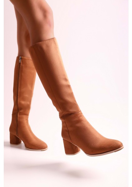 Kadın Kiella Taba Süet Topuklu Çizme fiyatları