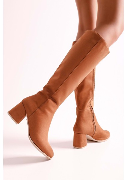 Kadın Kiella Taba Süet Topuklu Çizme fırsatları