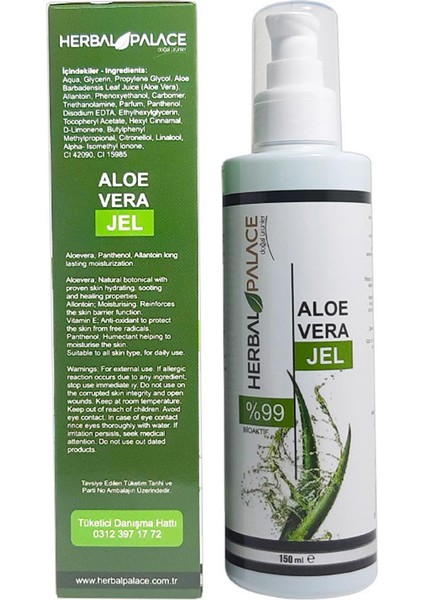 Aloe Vera Cilt Bakım Jel - % 99 Aloe Vera 150 ml