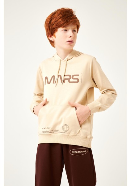 Mars Baskı Detaylı Kapüşonlu Erkek Çocuk Takım Taş modelleri