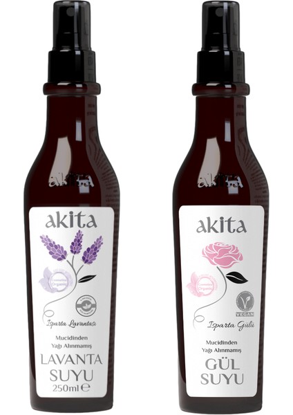 % 100 Doğal Yağı Alınmamış Gül Ve Lavanta Suyu 2X250mL