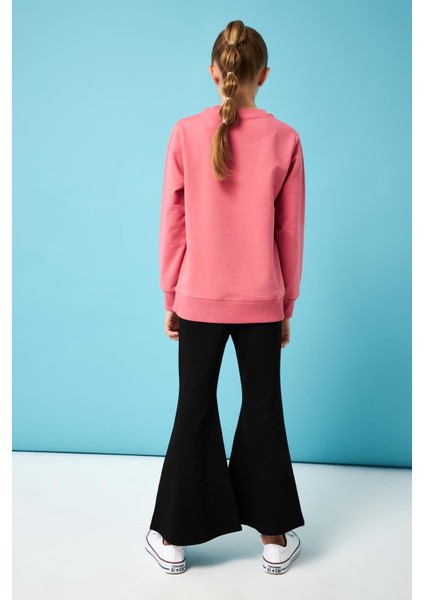 Happy Cat Baskı Detaylı Taytlı Kız Çocuk Takım Gül Kurusu fırsatları