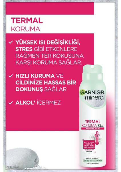 Mineral Termal Koruma Sprey Deodorant 150 ml x 5 Adet