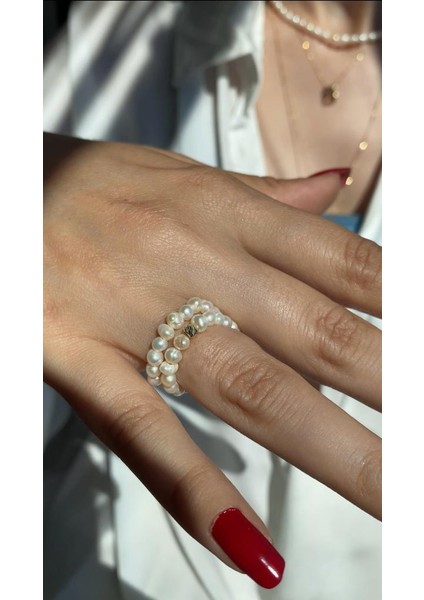 Altın Arpa Inci Yüzük modelleri