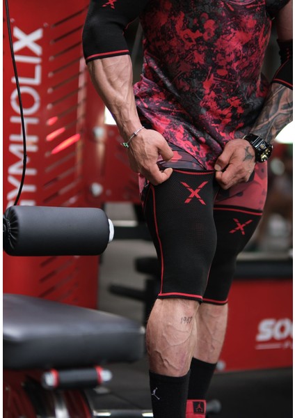 Antrenman Dizliği Knee Sleeve+ Halter Kayışı Strap 2'li Set